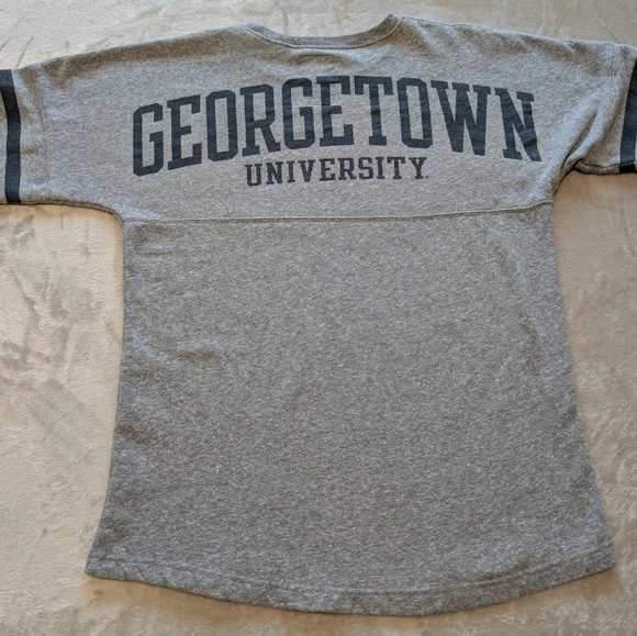 League Collegiate Georgetown Long Sleeve Spirit Jersey Triblend Hoyas Large - Picture 1 of 8